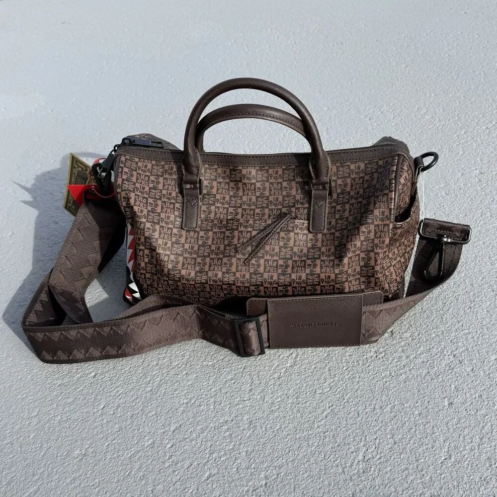 Sprayground Sharks In Paris Small Duffle Bag Brown